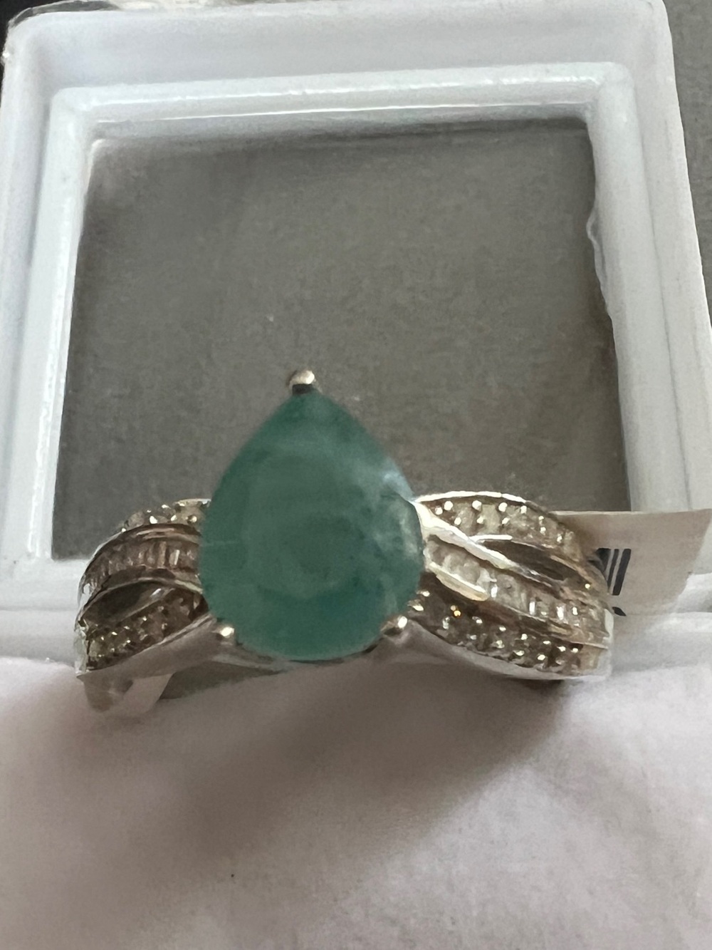 Grandidierite and Diamond Sterling Silver Ring
